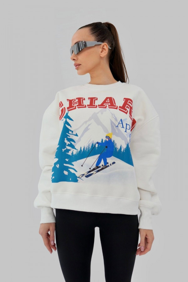 Bluza damska oversize APRES SKI - biały 1