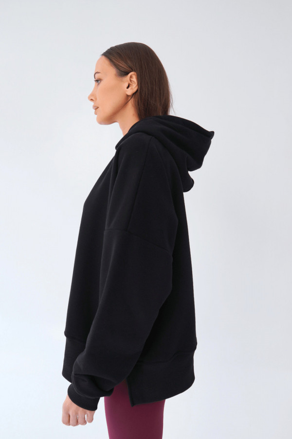 Bluza damska kaptur - czarny 1