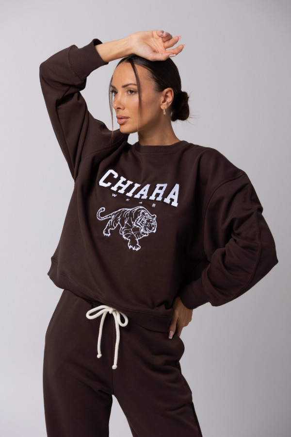 Bluza damska oversize GO TIGER - brązowy 2