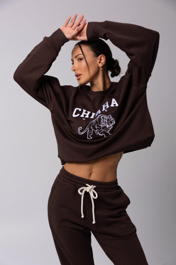 Bluza damska oversize GO TIGER - brązowy 3
