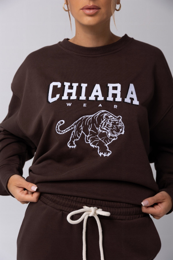 Bluza damska oversize GO TIGER - brązowy 1