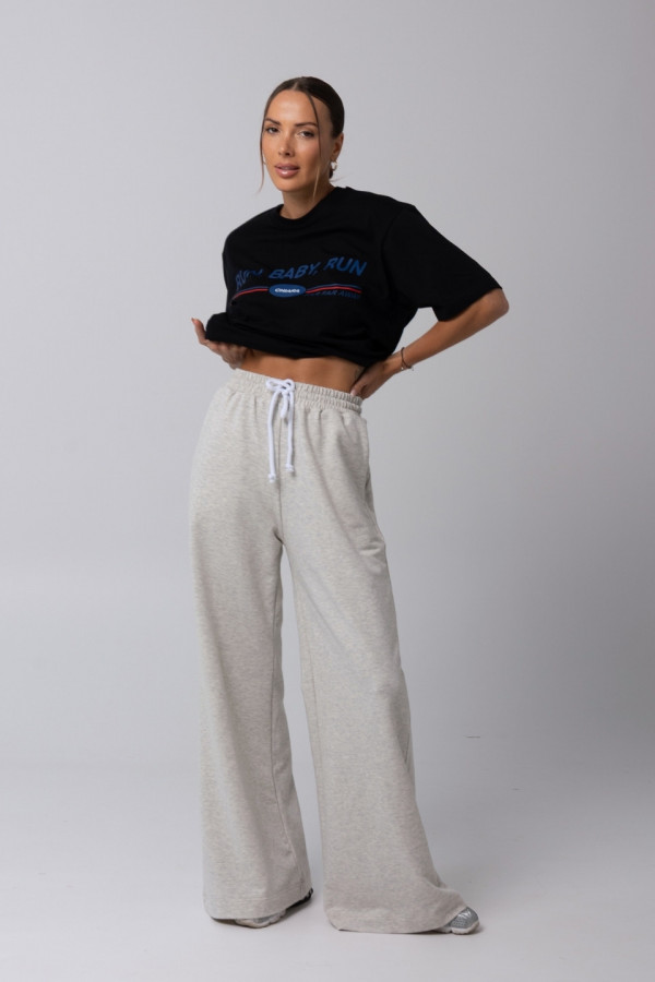 T-shirt bawełniany oversize RUN BABY - czarny 4