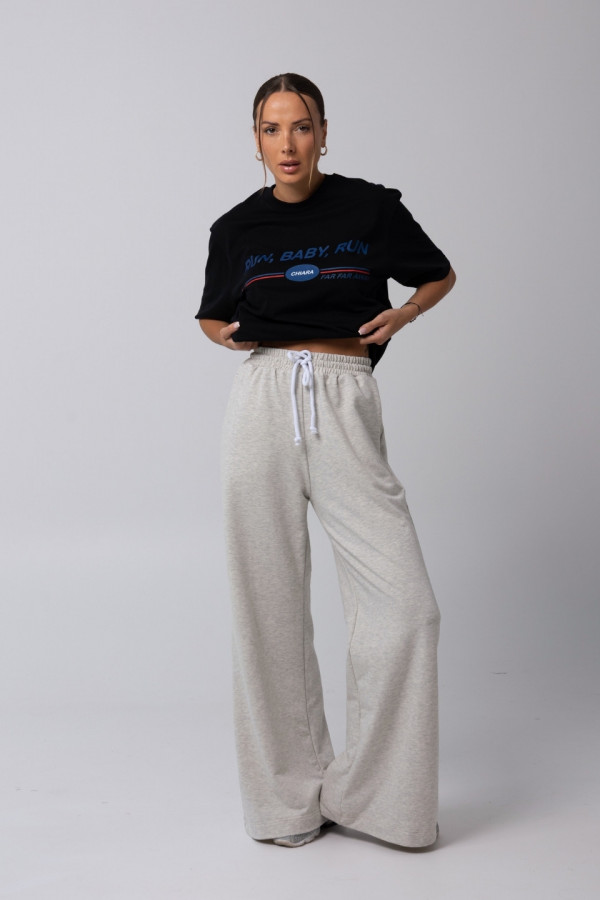 T-shirt bawełniany oversize RUN BABY - czarny 6
