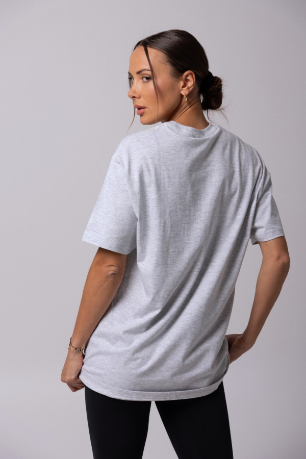 T-shirt bawełniany oversize DOBERMAN - szary melanż 3