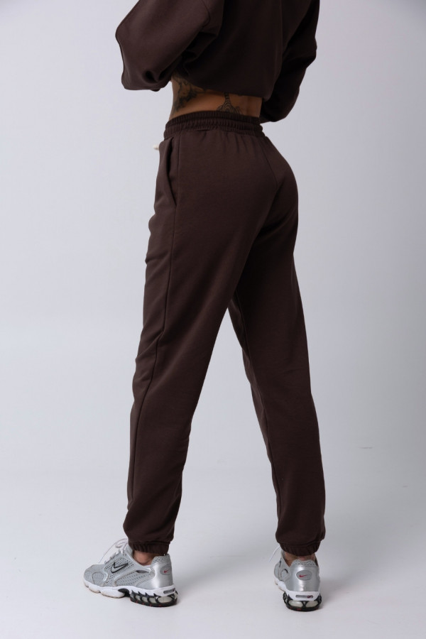 Spodnie dresowe joggery CHOCOLATE - brązowe 5