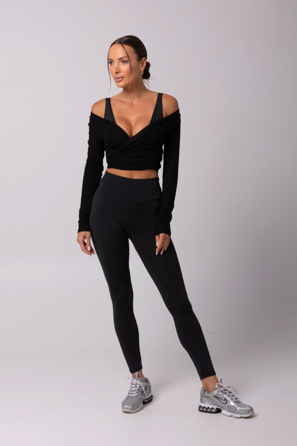 Longsleeve sportowy PILATES GIRL - czarny 4