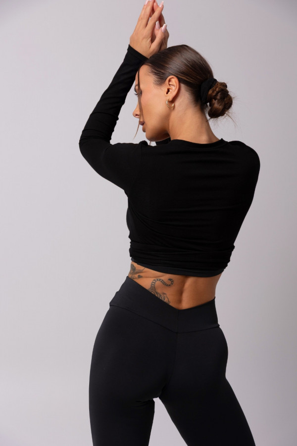 Longsleeve sportowy PILATES GIRL - czarny 2