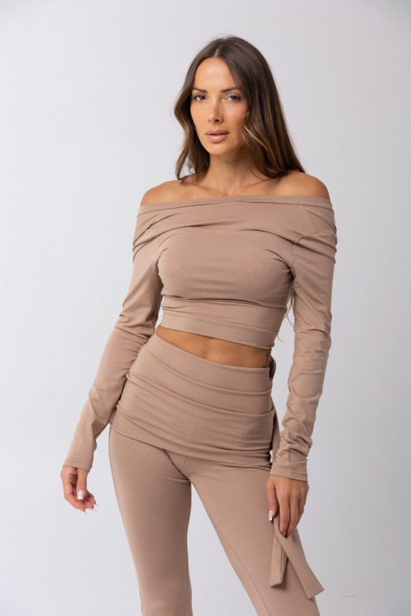 Longsleeve sportowy PILATES GIRL - beżowy 6