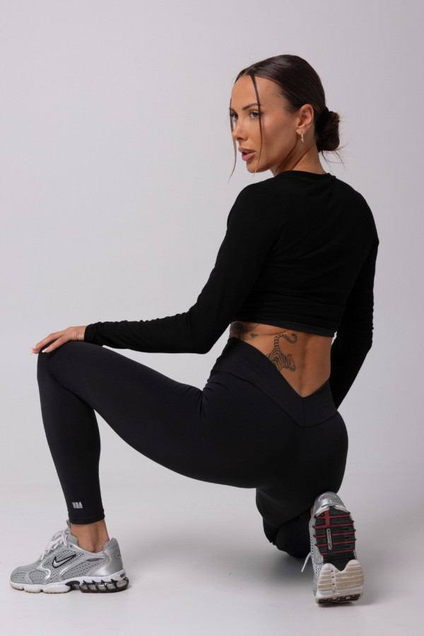 Legginsy V-HIGH wysoki stan - czarny 2