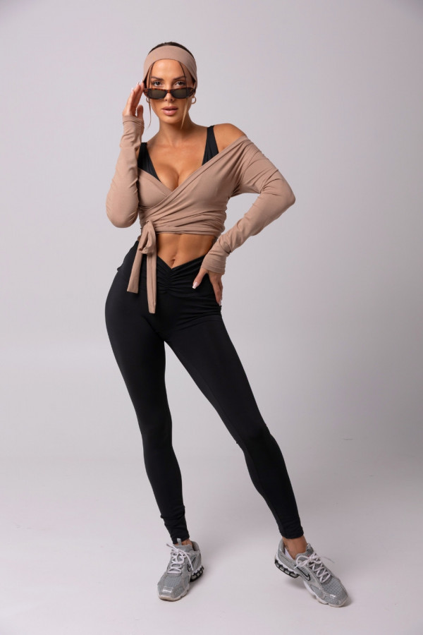 Legginsy V-WAIST wysoki stan - czarny 6