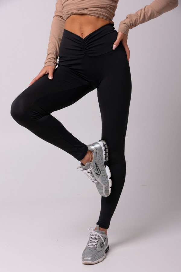 Legginsy V-WAIST wysoki stan - czarny 2