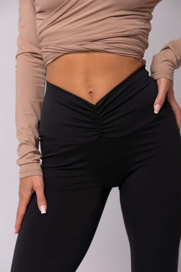 Legginsy V-WAIST wysoki stan - czarny 3