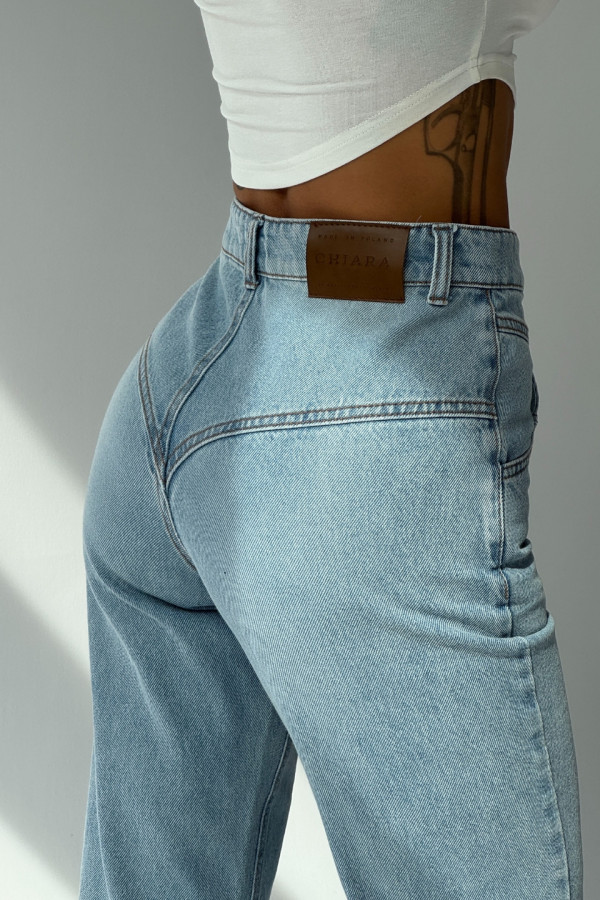 PREORDER 03/09 Spodnie jeansowe CLASSY dzwony z roztarciem damskie - denim niebieski 1