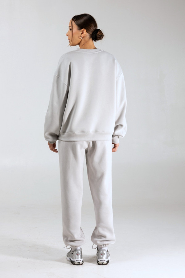 Bluza damska oversize nadruk ANGEL - gołębi (jasny szary) 5