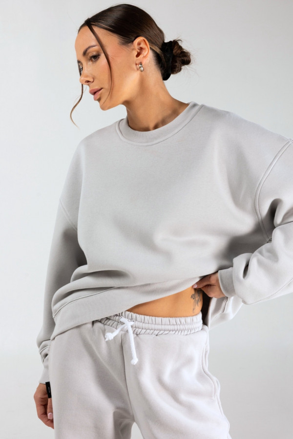 Bluza damska oversize - gołębi (jasny szary) 1