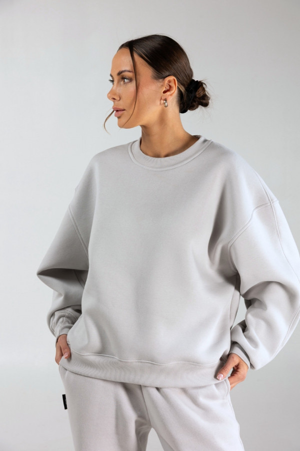 Bluza damska oversize - gołębi (jasny szary) 3
