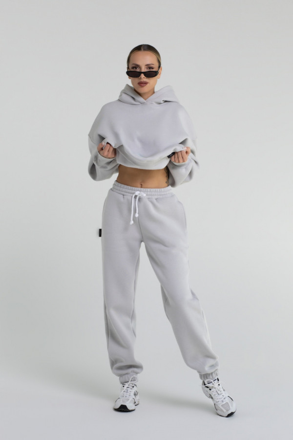 Bluza damska hoodie - gołębi (jasny szary) 4