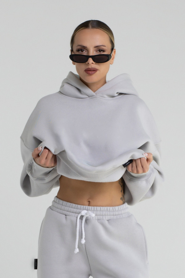 Bluza damska hoodie - gołębi (jasny szary) 2