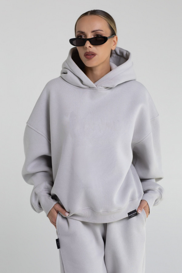 Bluza damska hoodie - gołębi (jasny szary) 3