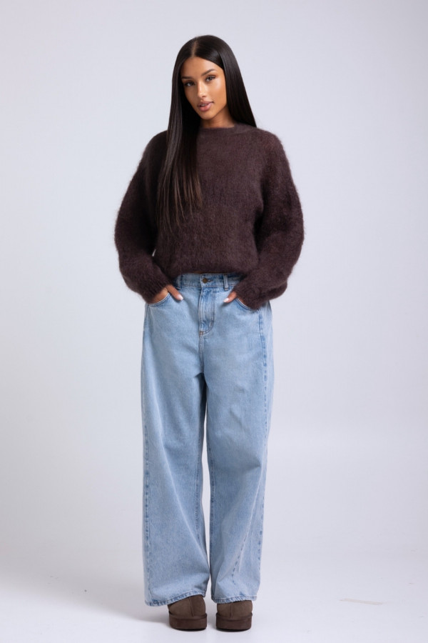 Sweter moher CUSHY- brązowy 5