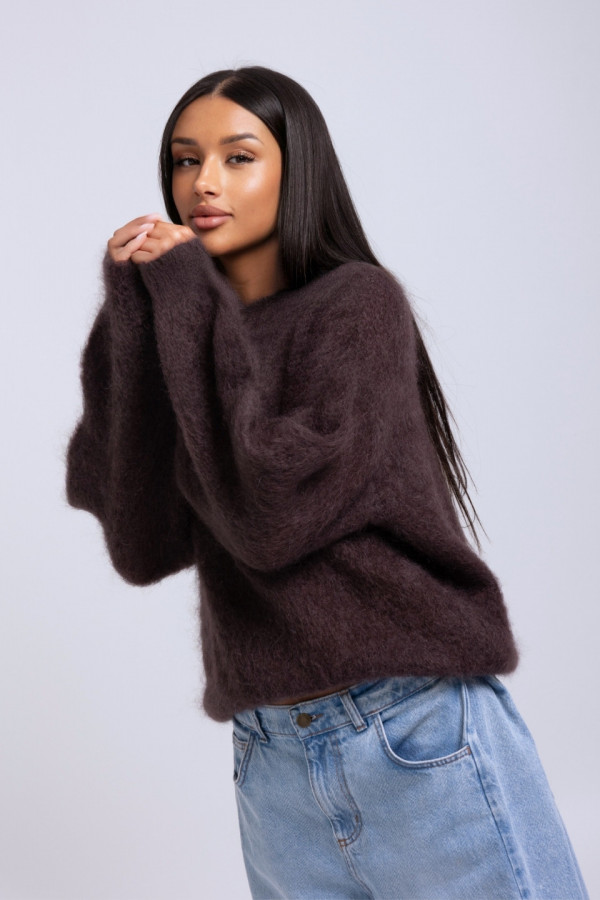 Sweter moher CUSHY- brązowy 3