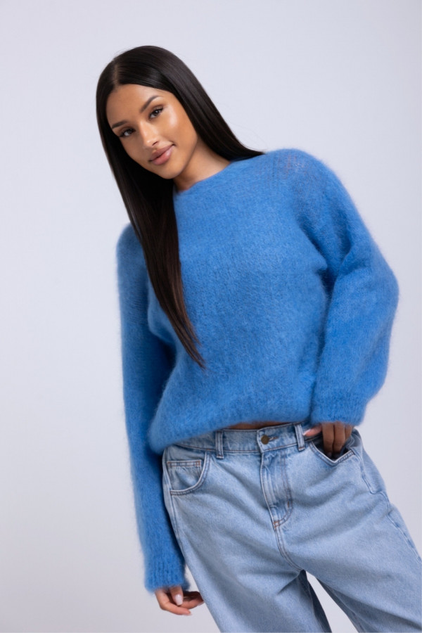 Sweter moher CUSHY- niebieski