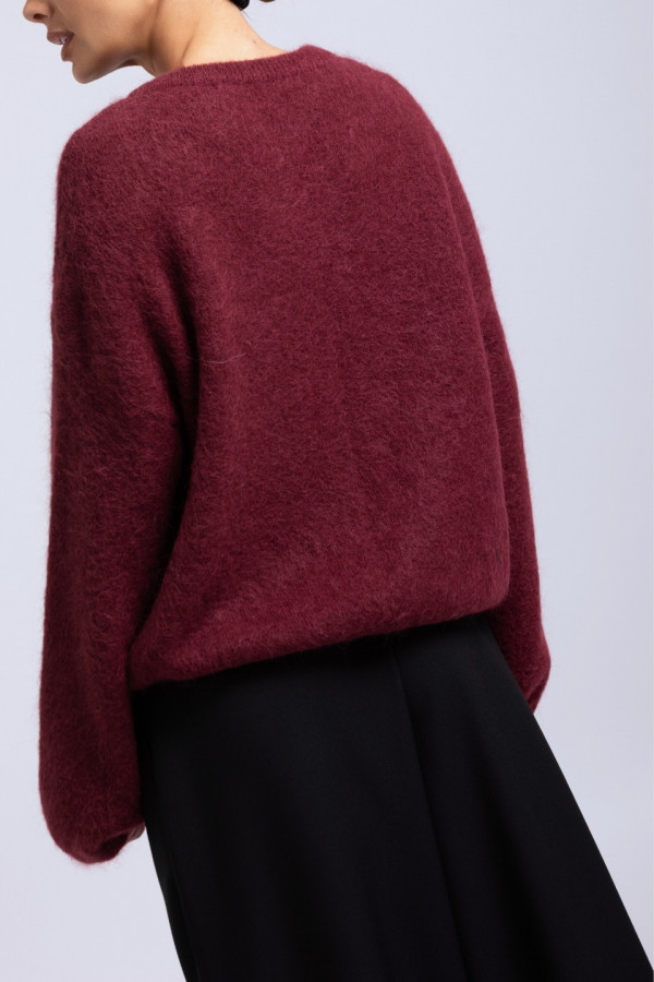 Sweter alpaka COZY - bordowy 4