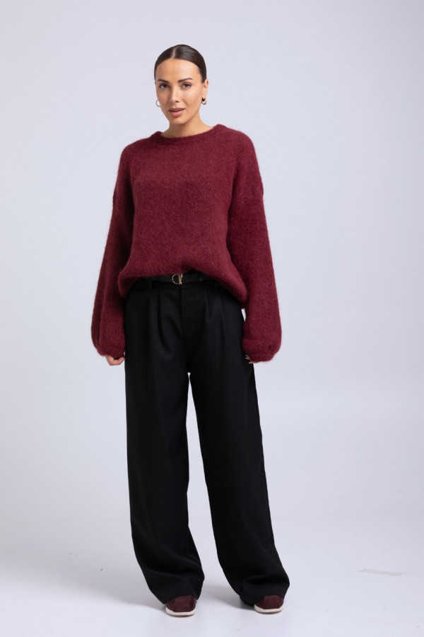 Sweter alpaka COZY - bordowy 5