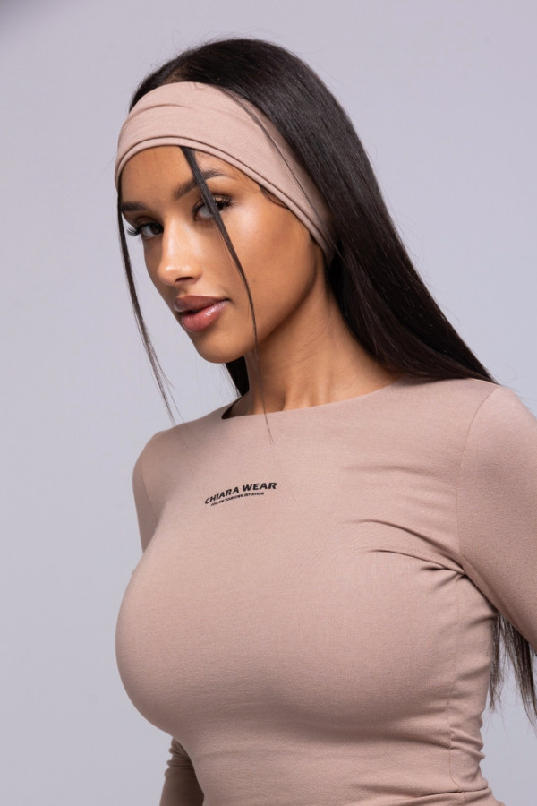 Longsleeve RAW nadruk CHIARA - beżowy 1