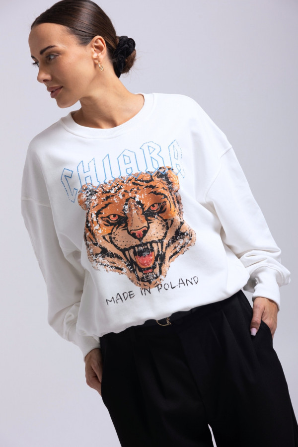 Bluza damska oversize ROAR - biały