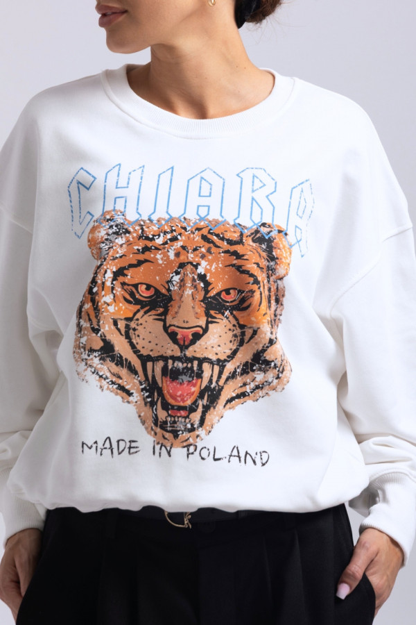 Bluza damska oversize ROAR - biały 1