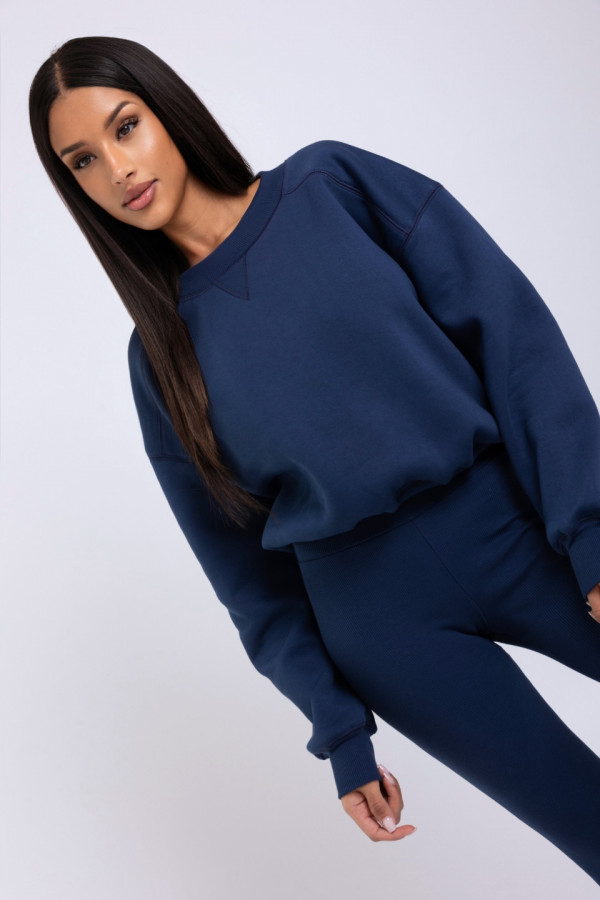 Bluza damska boxy - granatowy 1