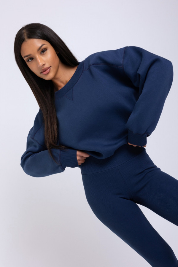 Bluza damska boxy - granatowy 3