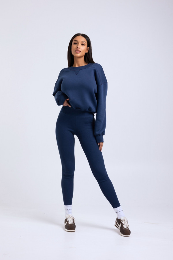 Bluza damska boxy - granatowy 4