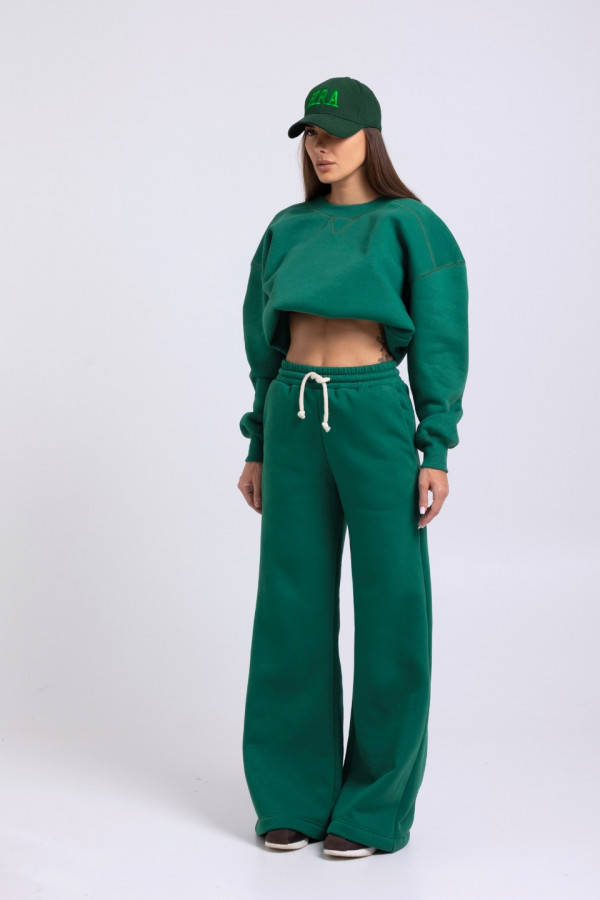 Spodnie dresowe typu szwedy - butelkowa zieleń 1
