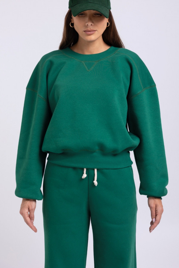 Bluza damska boxy - butelkowa zieleń 1