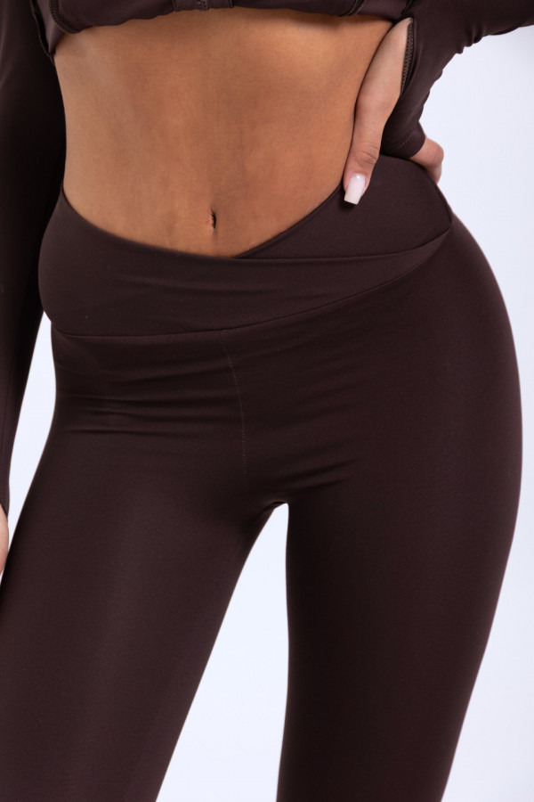 Legginsy X push-up - brązowy 2